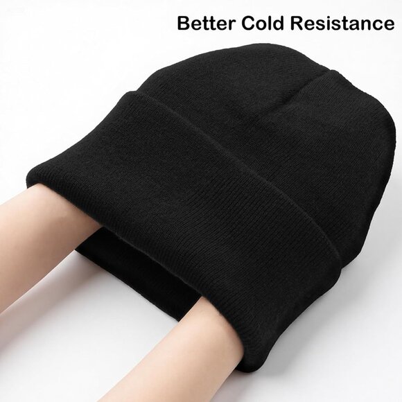 Men's 3-pack Red Black White Spring Summer Autumn Winter Slouchy Beanies Hats - Picture 4 of 8